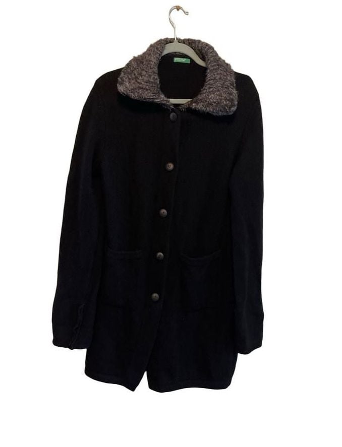 United Colors of Benetton Wool & Mohair, VTG Long Cardigan, Jacket, Coat, M 7
