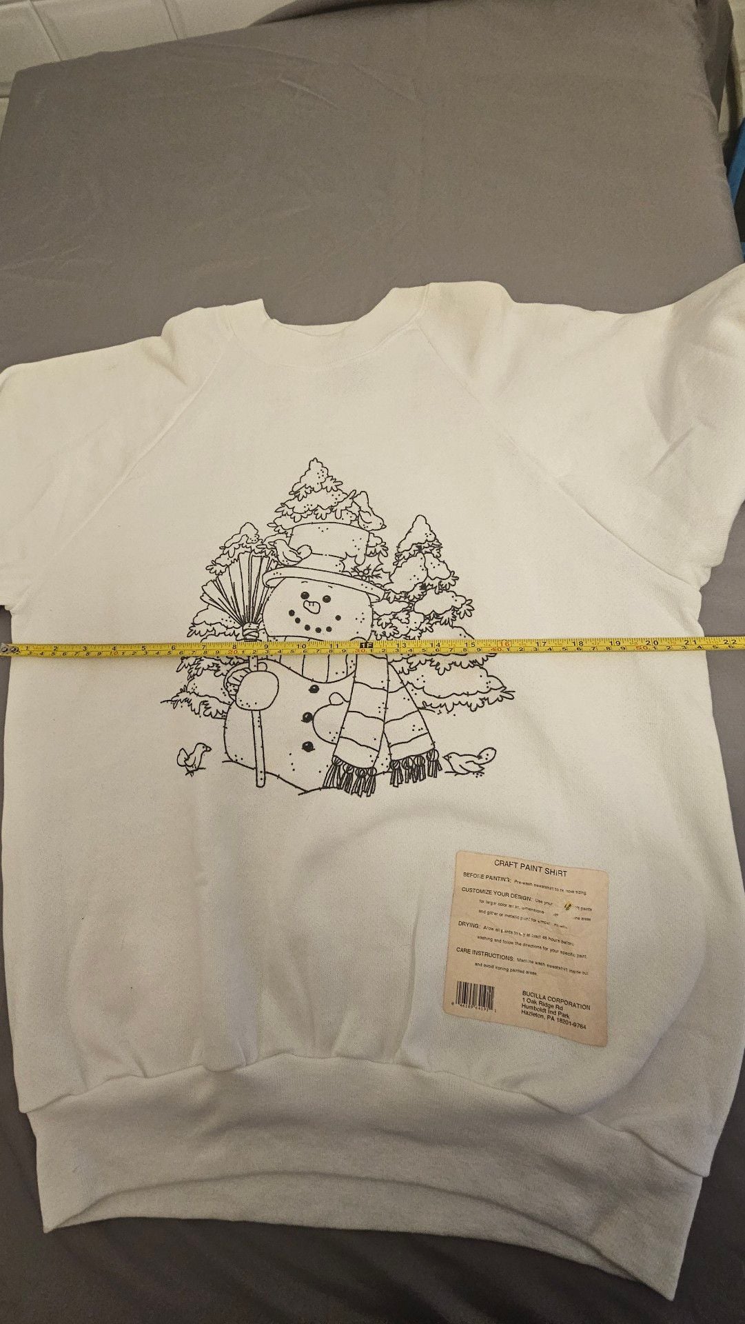 Vintage Oneita Power-Sweats Snowman Craft Paint Sweatshirt Size L (42-44)  7