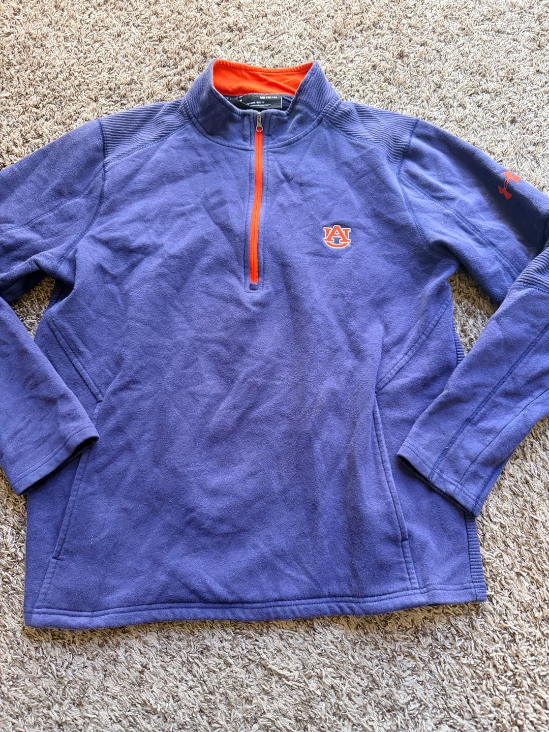 Under Armour Auburn Threadborne 1/4 Zip Pullover Size MD 2