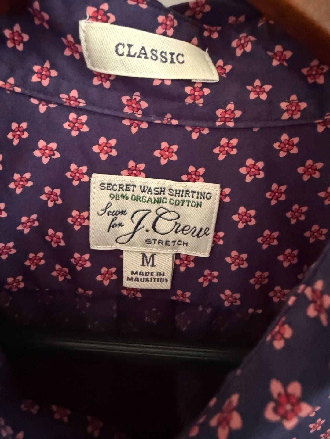 J.Crew Secret Wash Shirt Size M Floral Print Organic Cotton 3