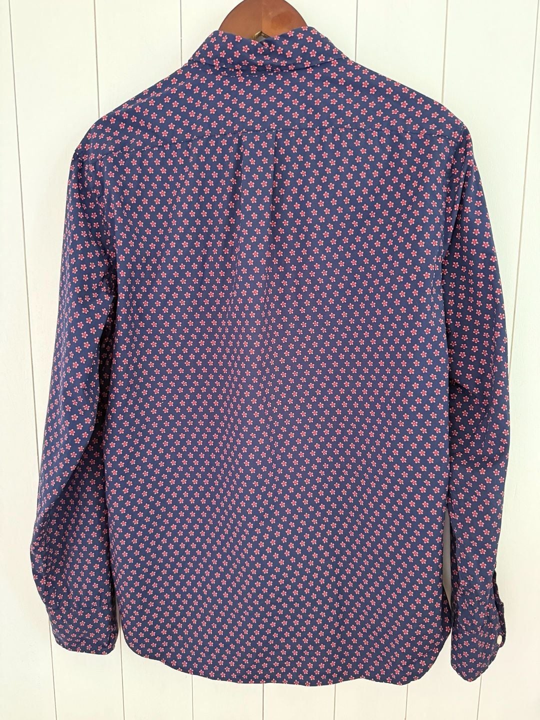 J.Crew Secret Wash Shirt Size M Floral Print Organic Cotton 5