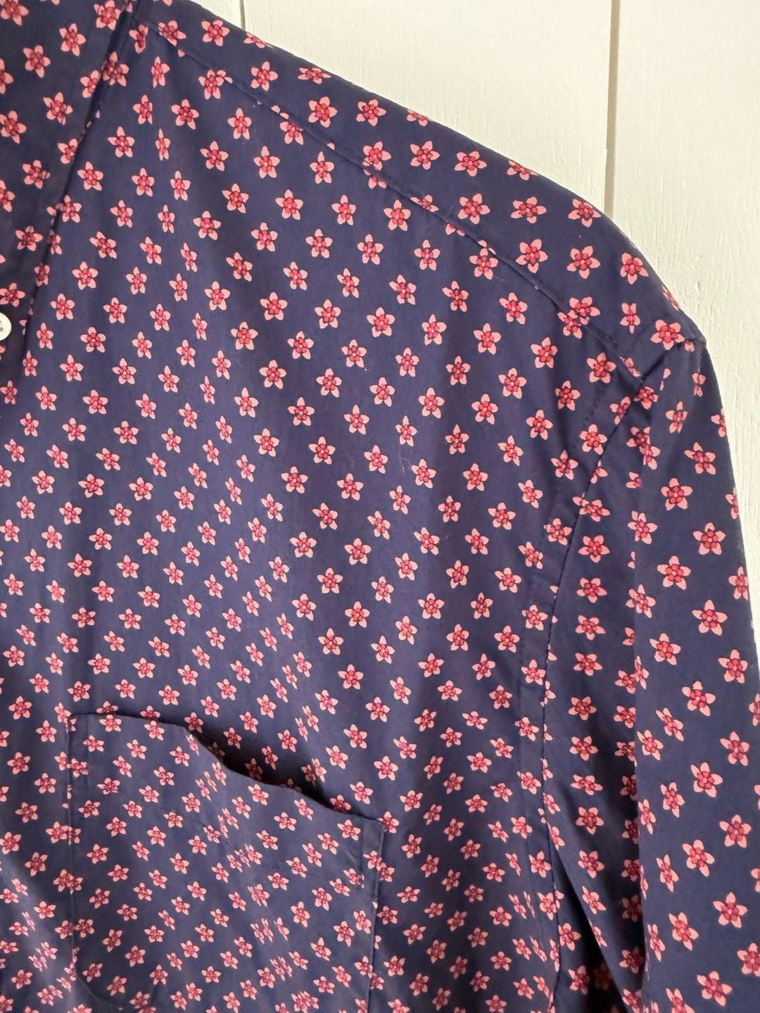 J.Crew Secret Wash Shirt Size M Floral Print Organic Cotton 4