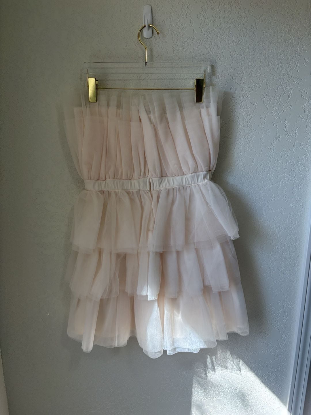 Entro Tutu Dress Pink Layered Mesh Strapless size Medium 3