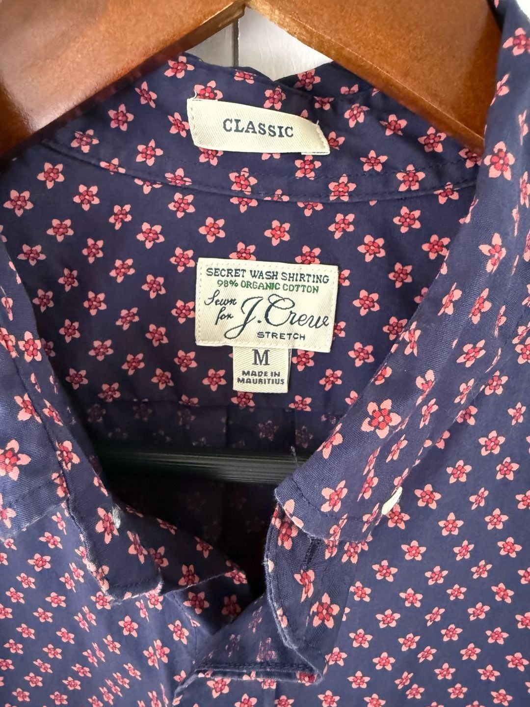 J.Crew Secret Wash Shirt Size M Floral Print Organic Cotton 7