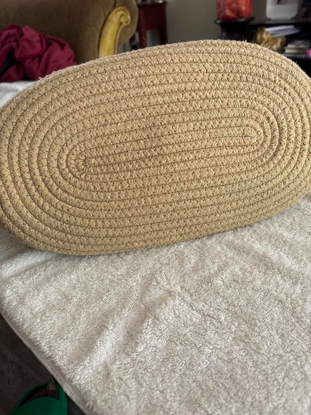 Ropesmart Cotton Rope Diaper Caddy Storage Basket Beige Brown Striped Lined 6