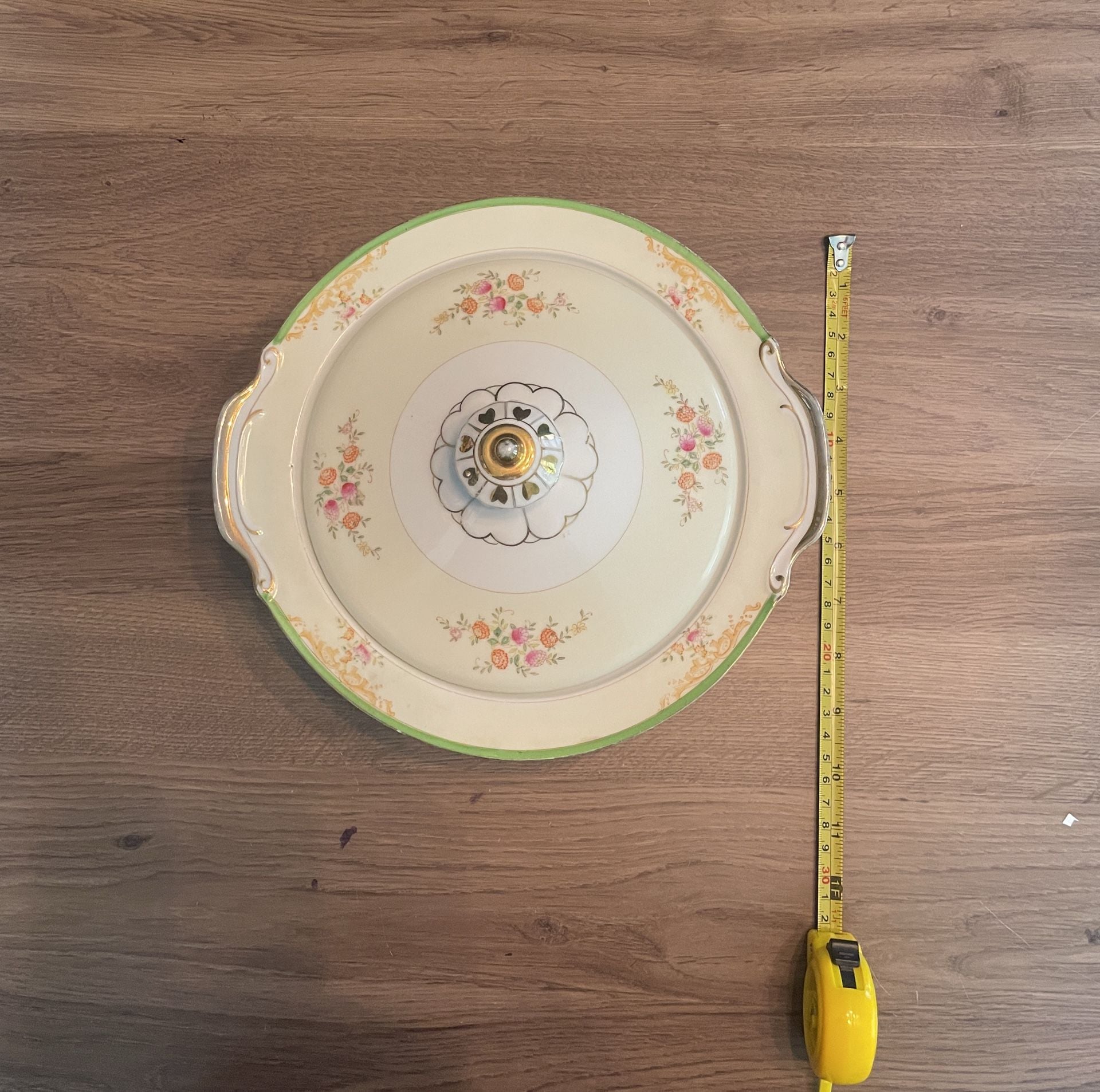 Vintage MS Japan Floral Covered Vegetable Bowl Hand Painted 8