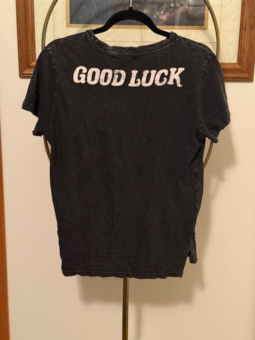 Urban Nation Good Luck Cat T-Shirt Size M Black 3