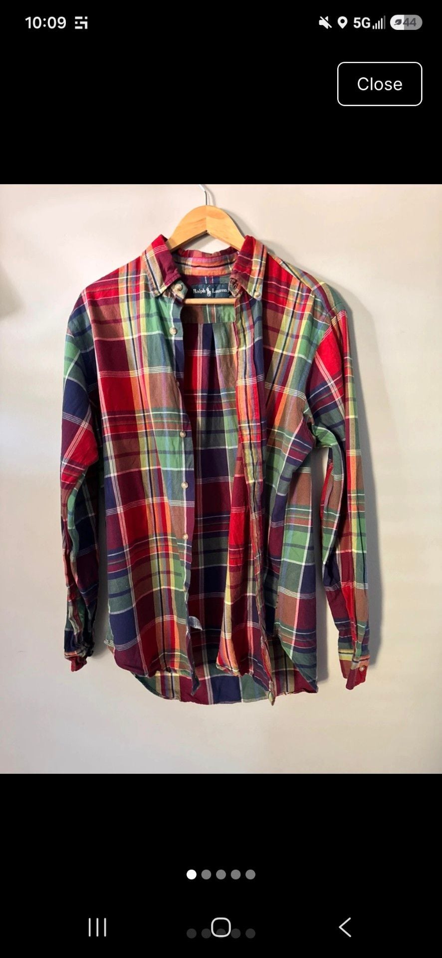 Ralph Lauren Plaid Button Down Shirt Size M Multicolor Cotton 2