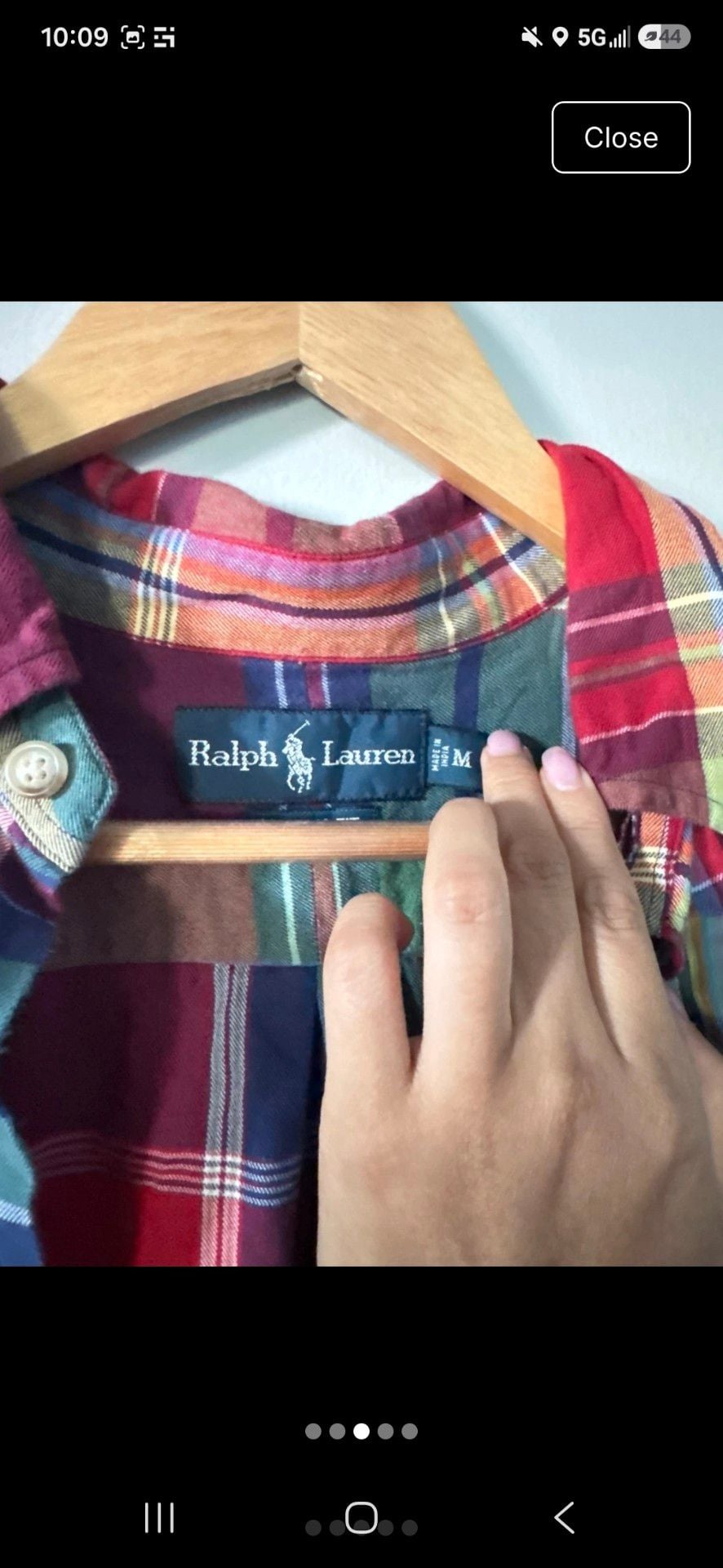 Ralph Lauren Plaid Button Down Shirt Size M Multicolor Cotton 5
