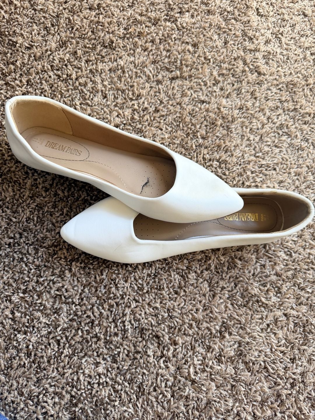 Dream Pairs Flats Size 11 White Pointed Toe Slip-On Shoes 2