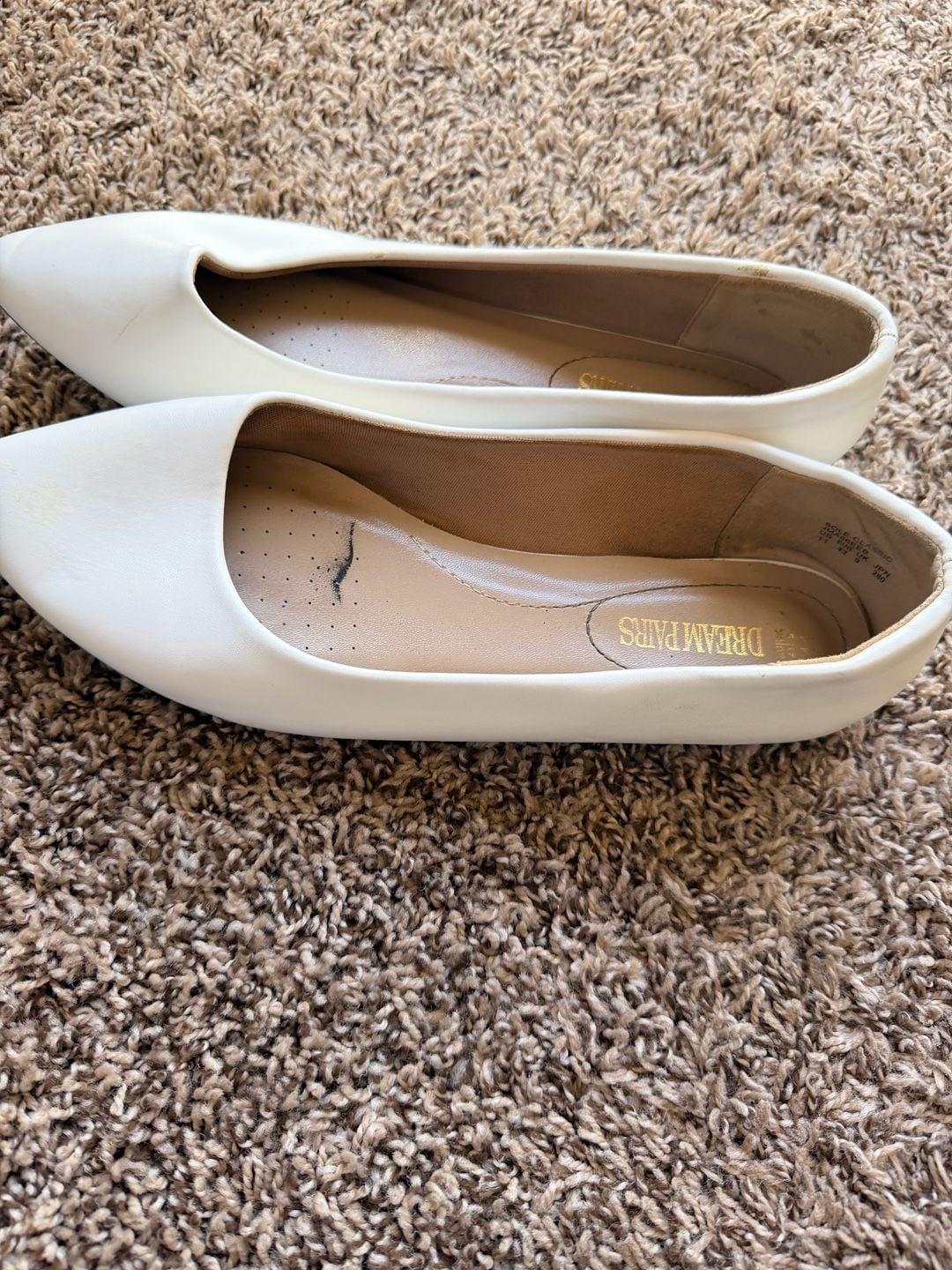 Dream Pairs Flats Size 11 White Pointed Toe Slip-On Shoes 4