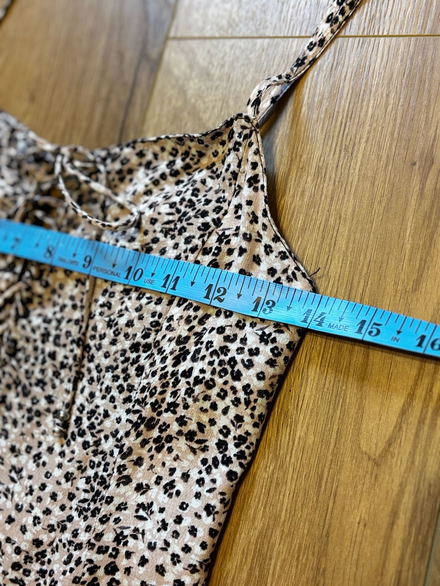 Gentle Fawn Leopard Print Tie Front Smocked Maxi Dress XS 8