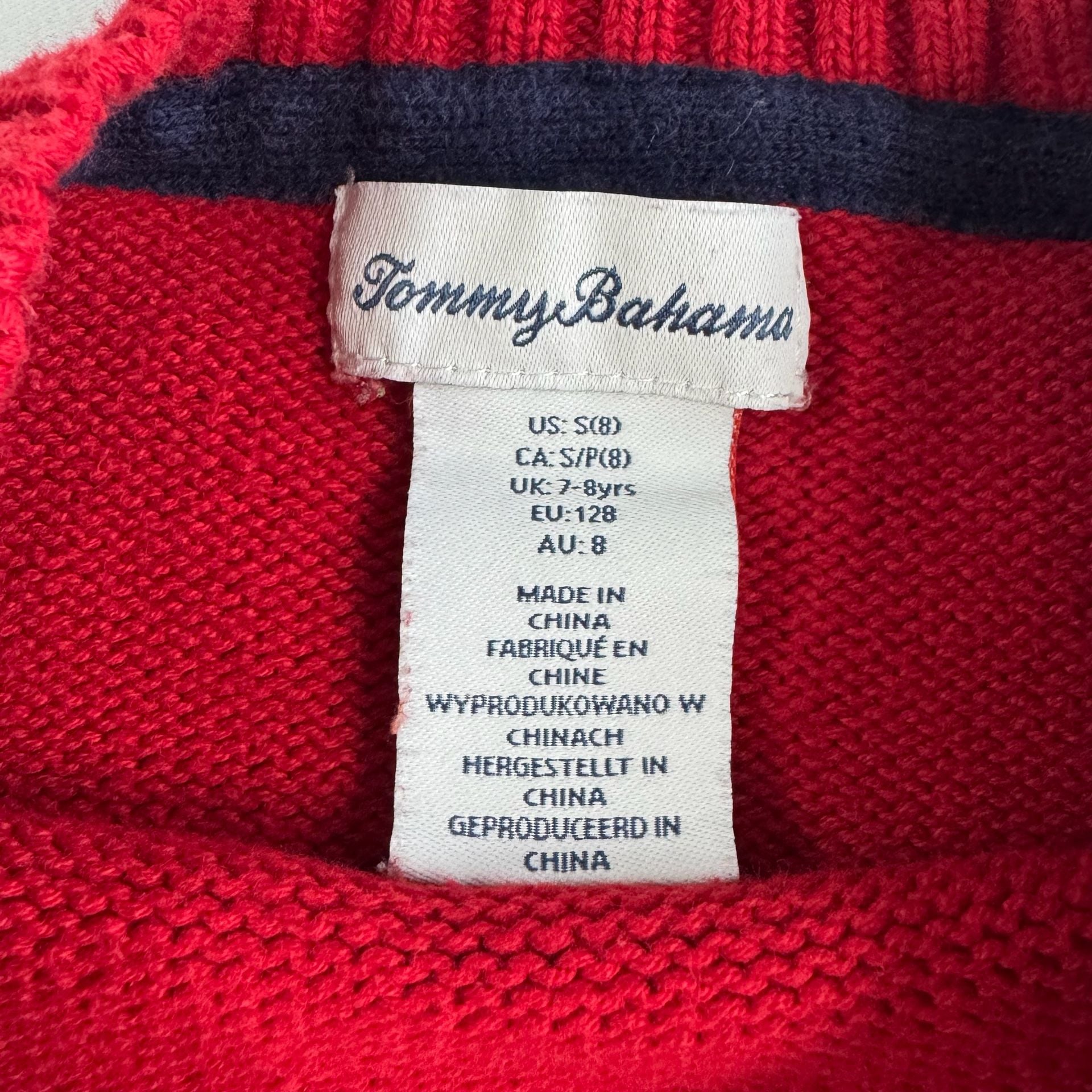 Tommy Bahama Sweater kids Size S (8) Red Long Sleeve Crewneck 4