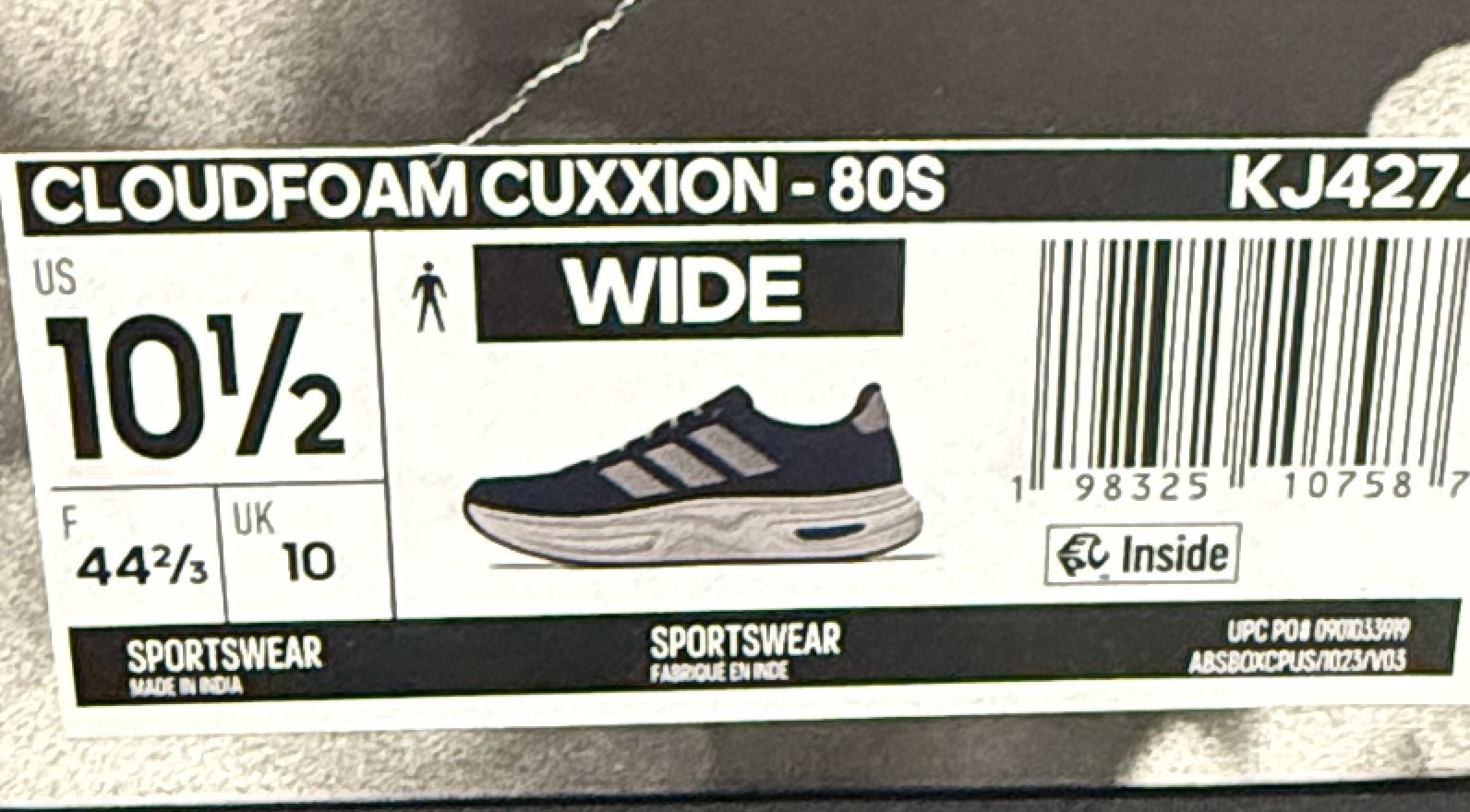 Adidas Cloudfoam Cuxxion-80S Size 10.5 Wide Blue Sneakers 5