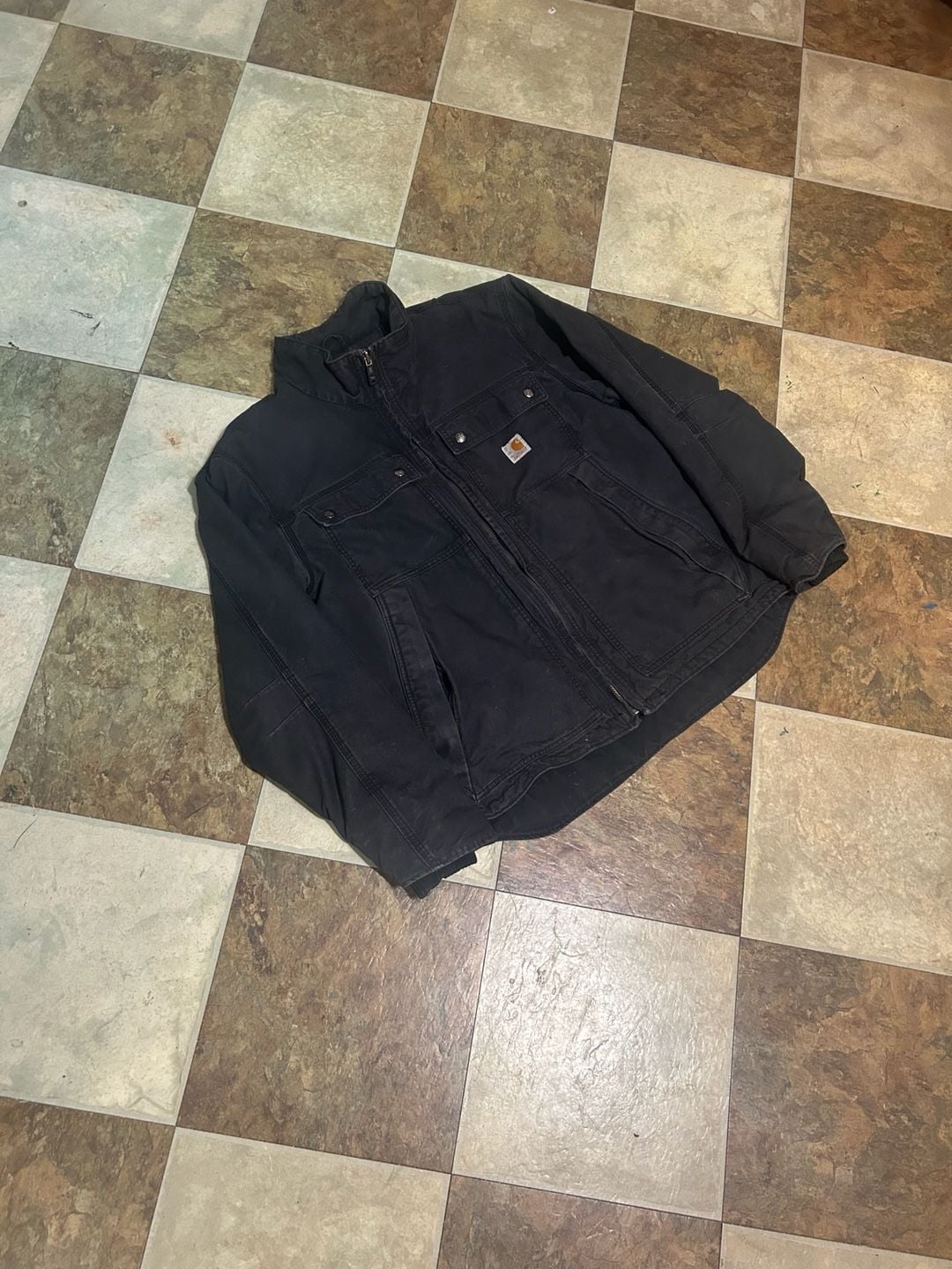 Carhartt J293 Jacket Size L Black Quilted Insulated Workwear Coat 2