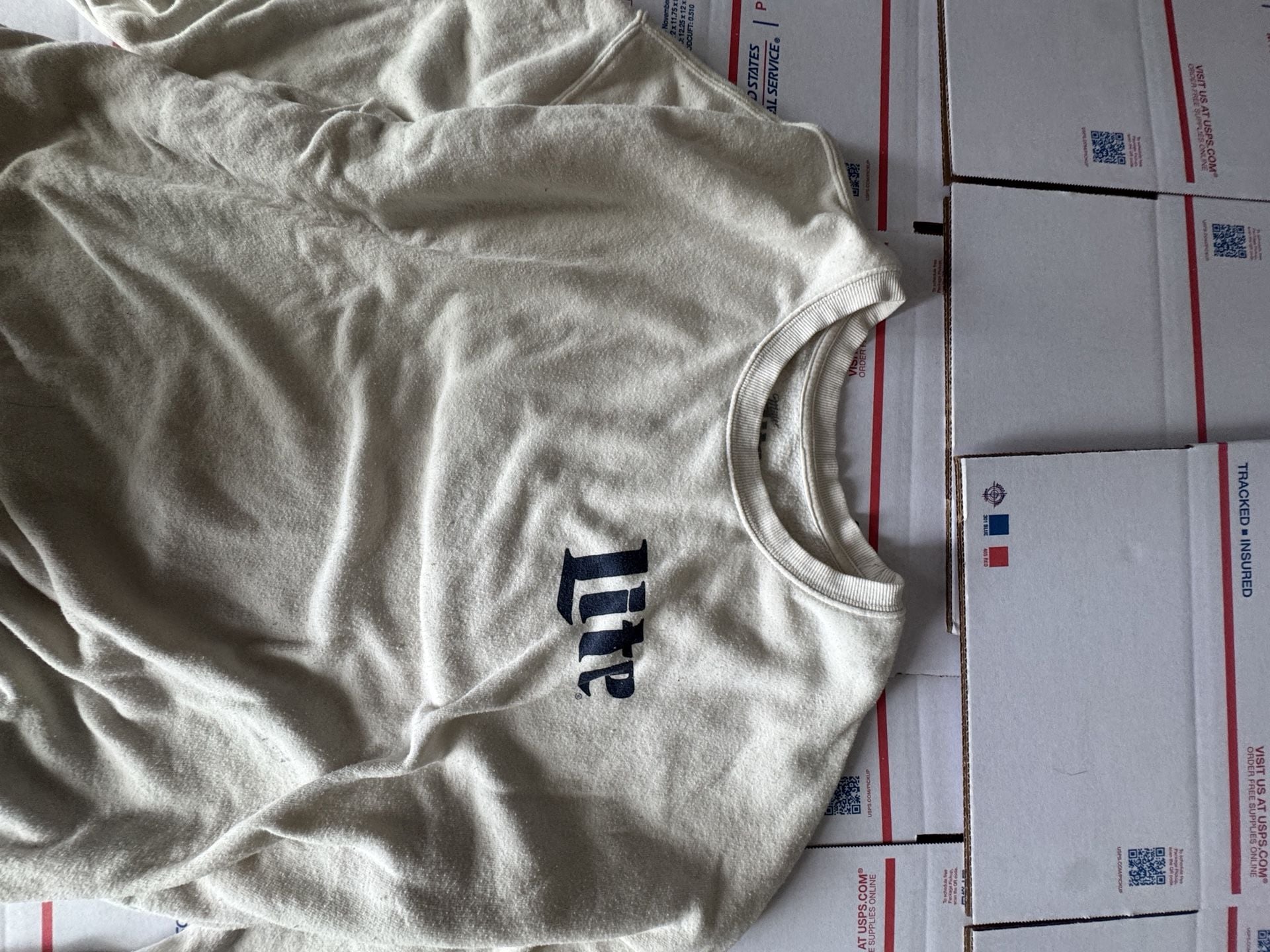 Miller Lite Sweatshirt Size XXL White The Original Pilsner Graphic 3