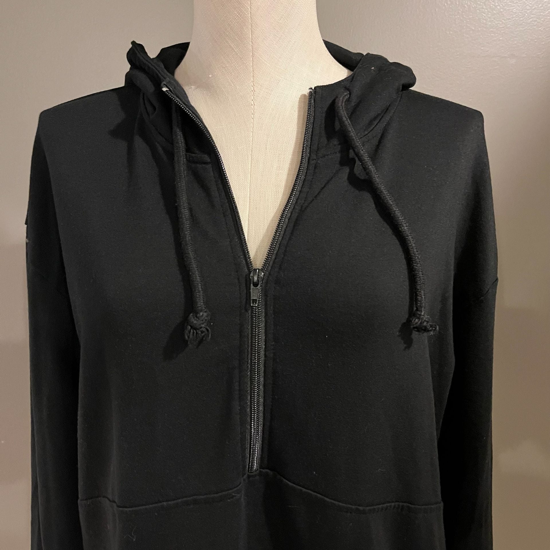 Unbranded Black Quarter Zip Hoodie Pullover XL 3