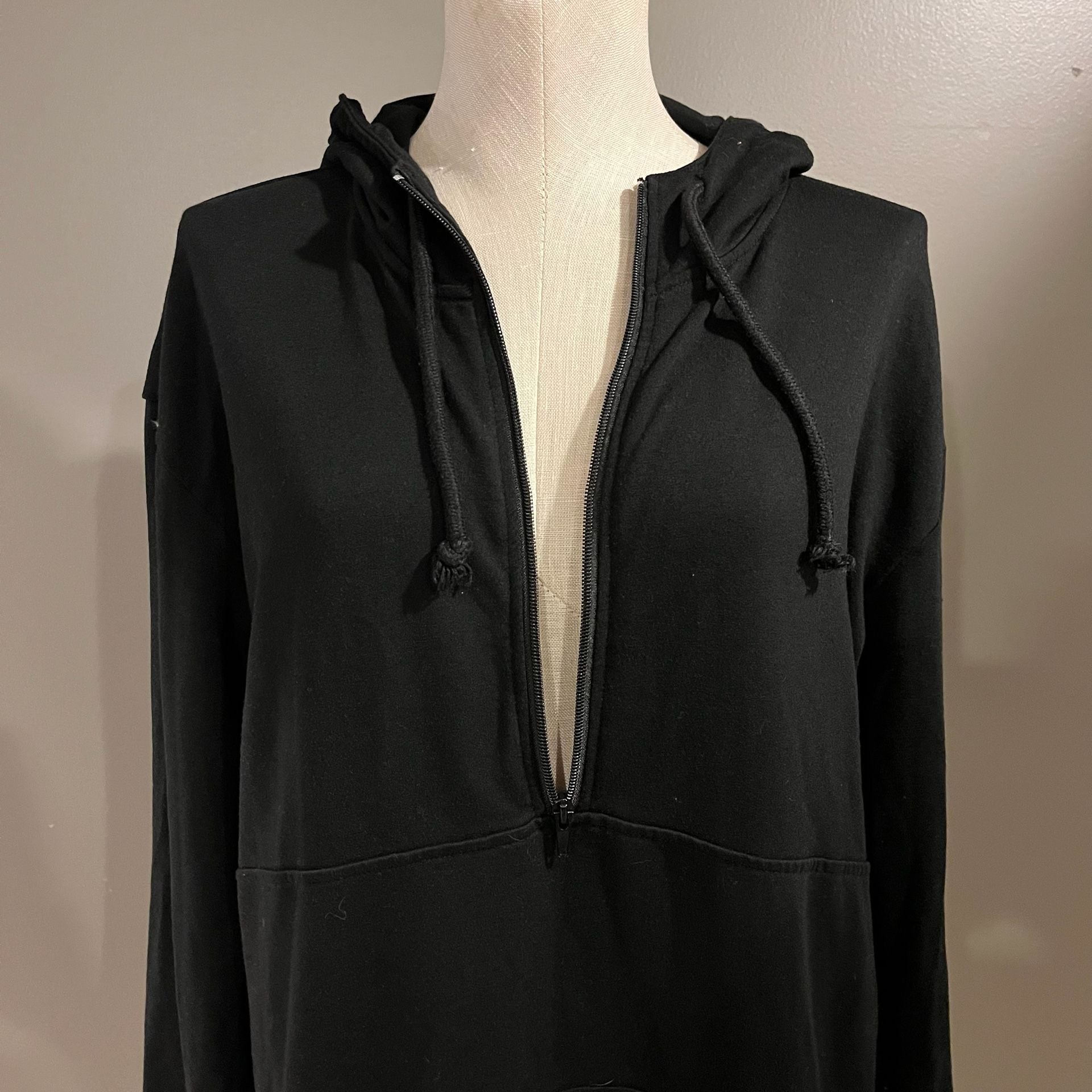 Unbranded Black Quarter Zip Hoodie Pullover XL 6
