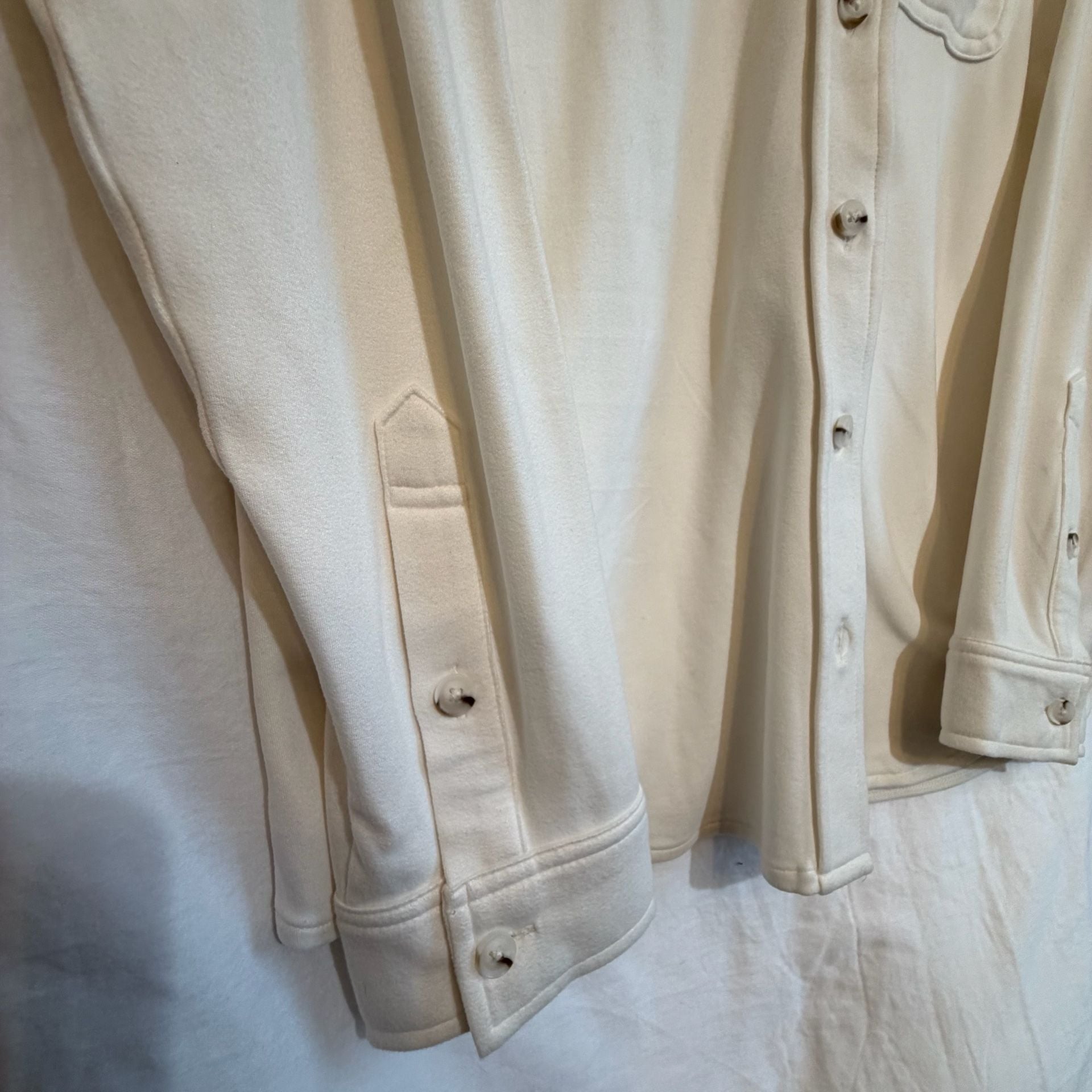 32 Degrees Heat Button Up Shirt Size M Off White Long Sleeve Pocket 3