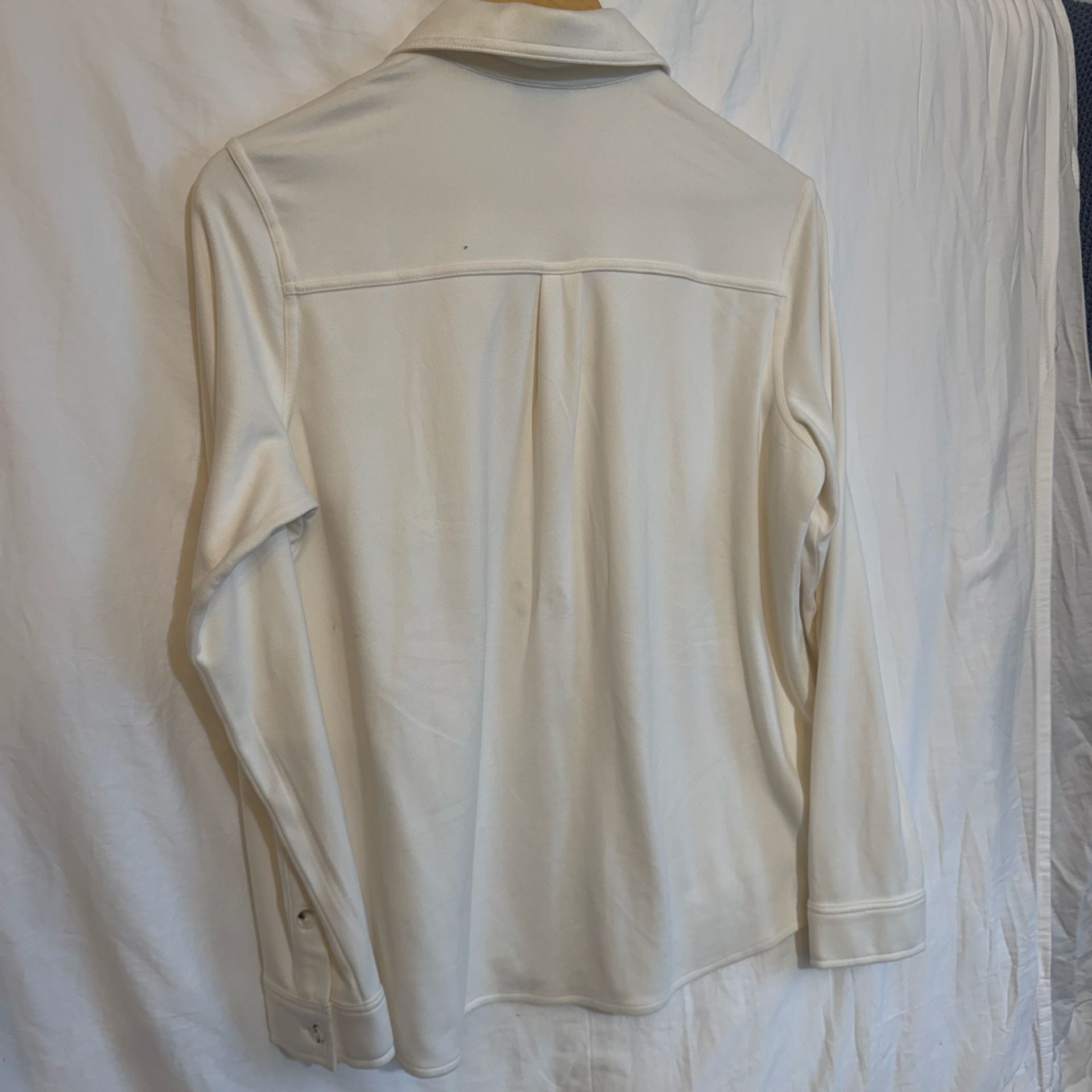 32 Degrees Heat Button Up Shirt Size M Off White Long Sleeve Pocket 5