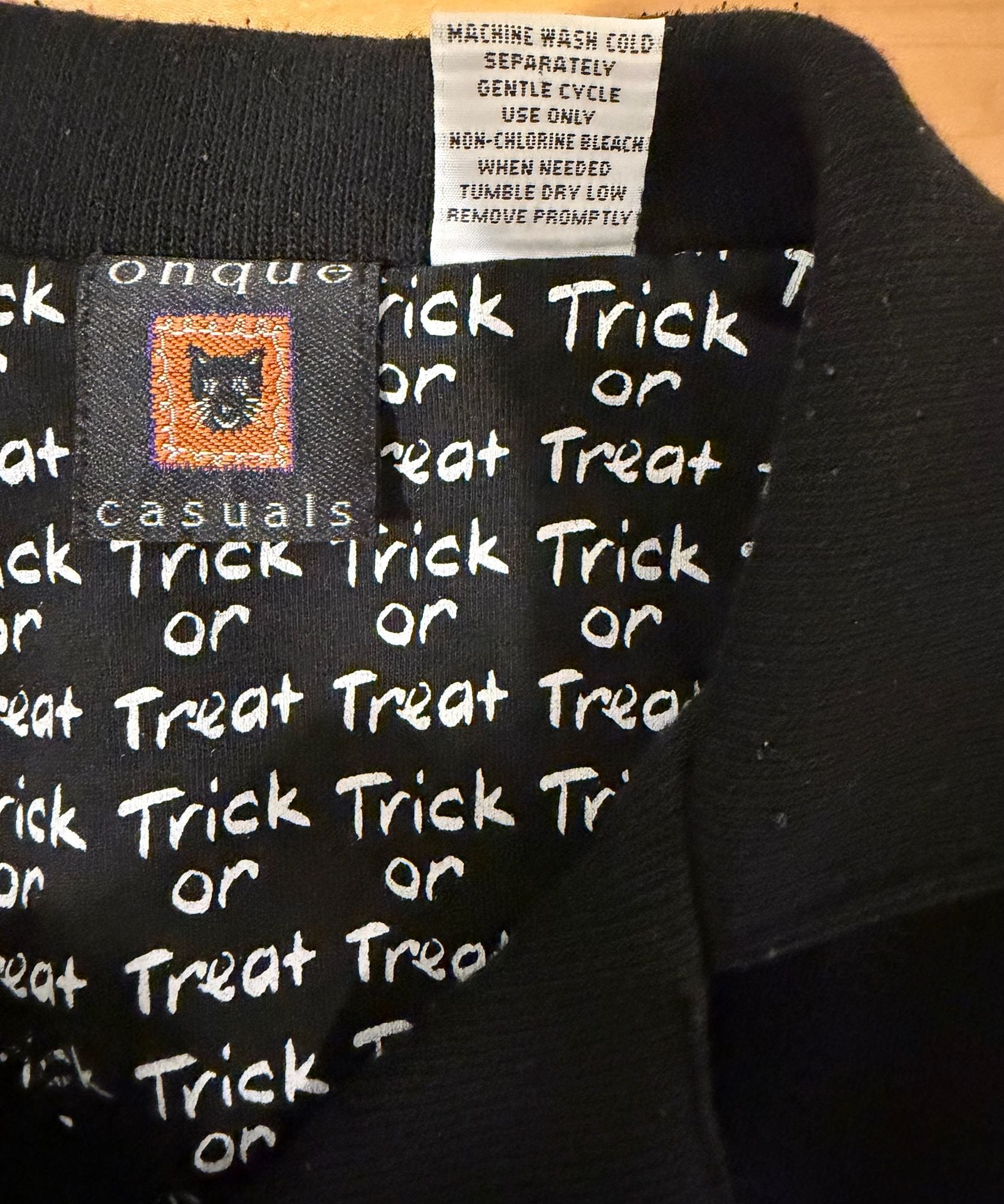 Onque Casuals Halloween Cardigan Black Star Buttons Embroidered Cat 6