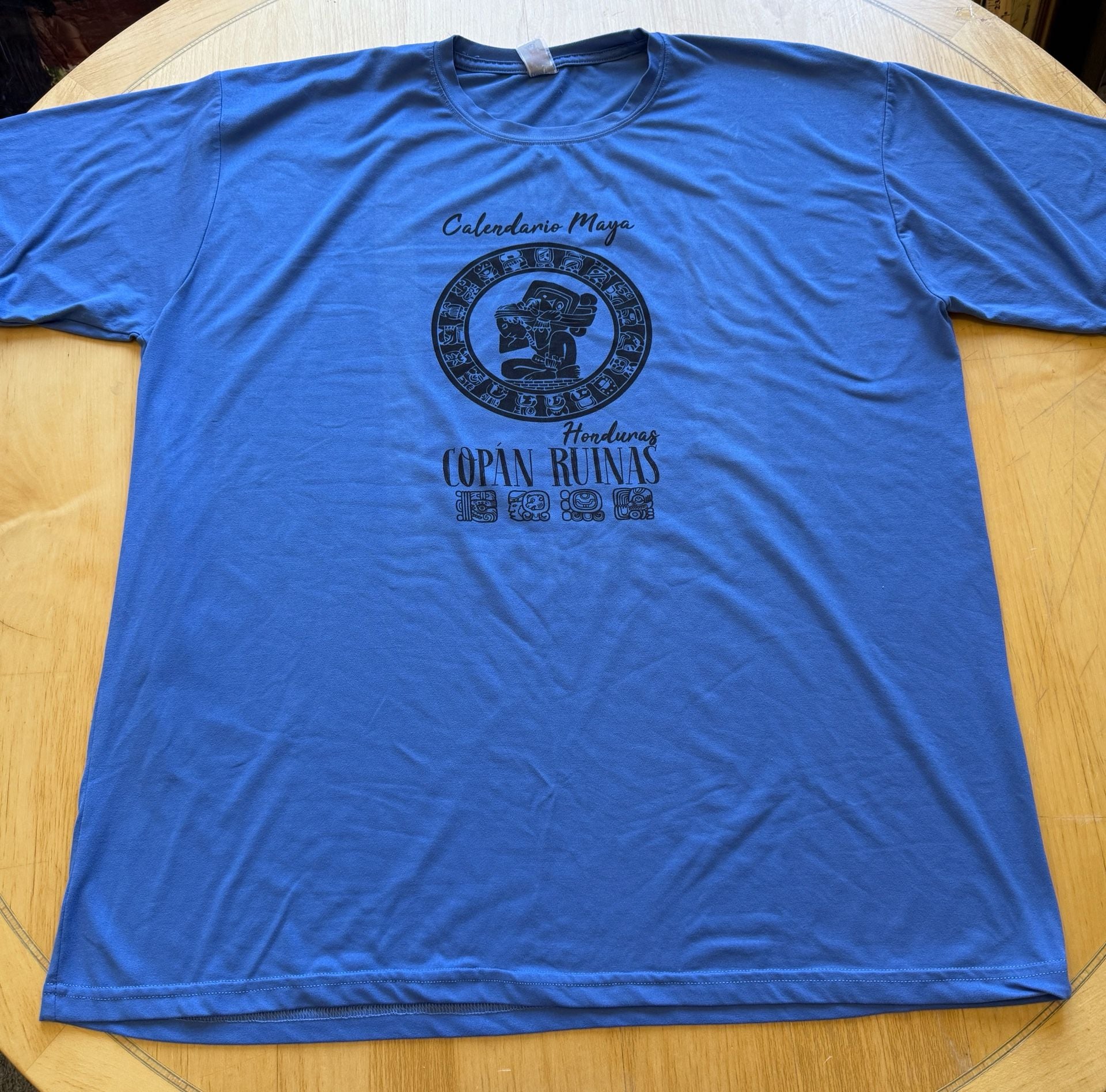 Long Time Copan Ruinas Honduras Mayan Calendar T-Shirt Size XL Blue 3