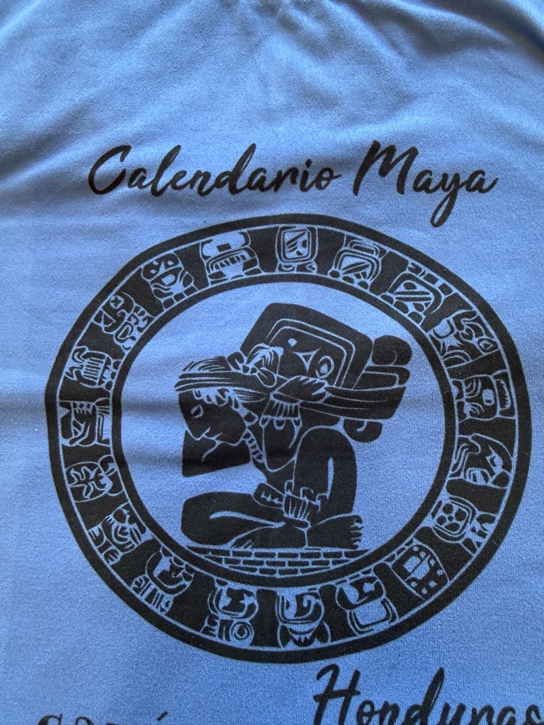 Long Time Copan Ruinas Honduras Mayan Calendar T-Shirt Size XL Blue 8