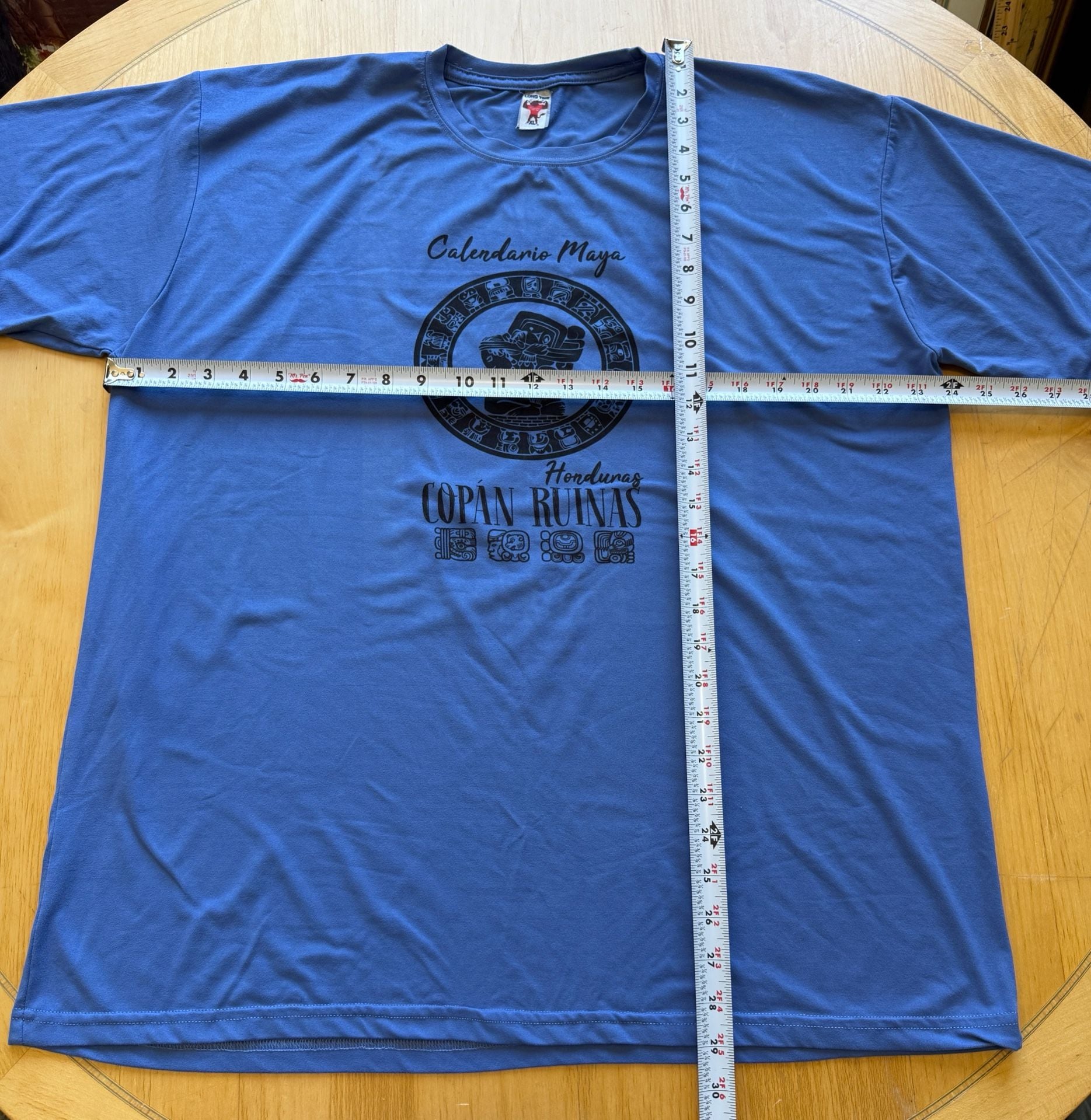Long Time Copan Ruinas Honduras Mayan Calendar T-Shirt Size XL Blue 9