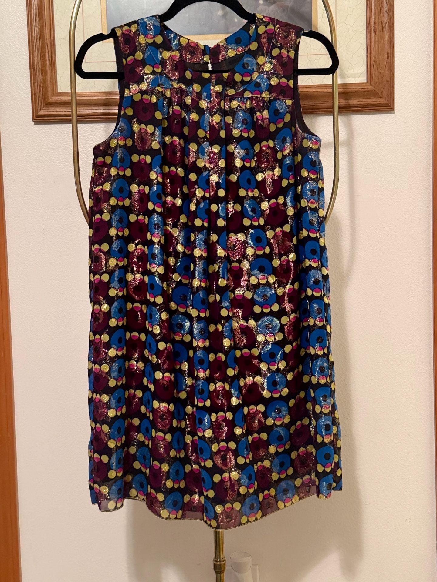 Anna Sui Metallic Circles Dress Size 7 2