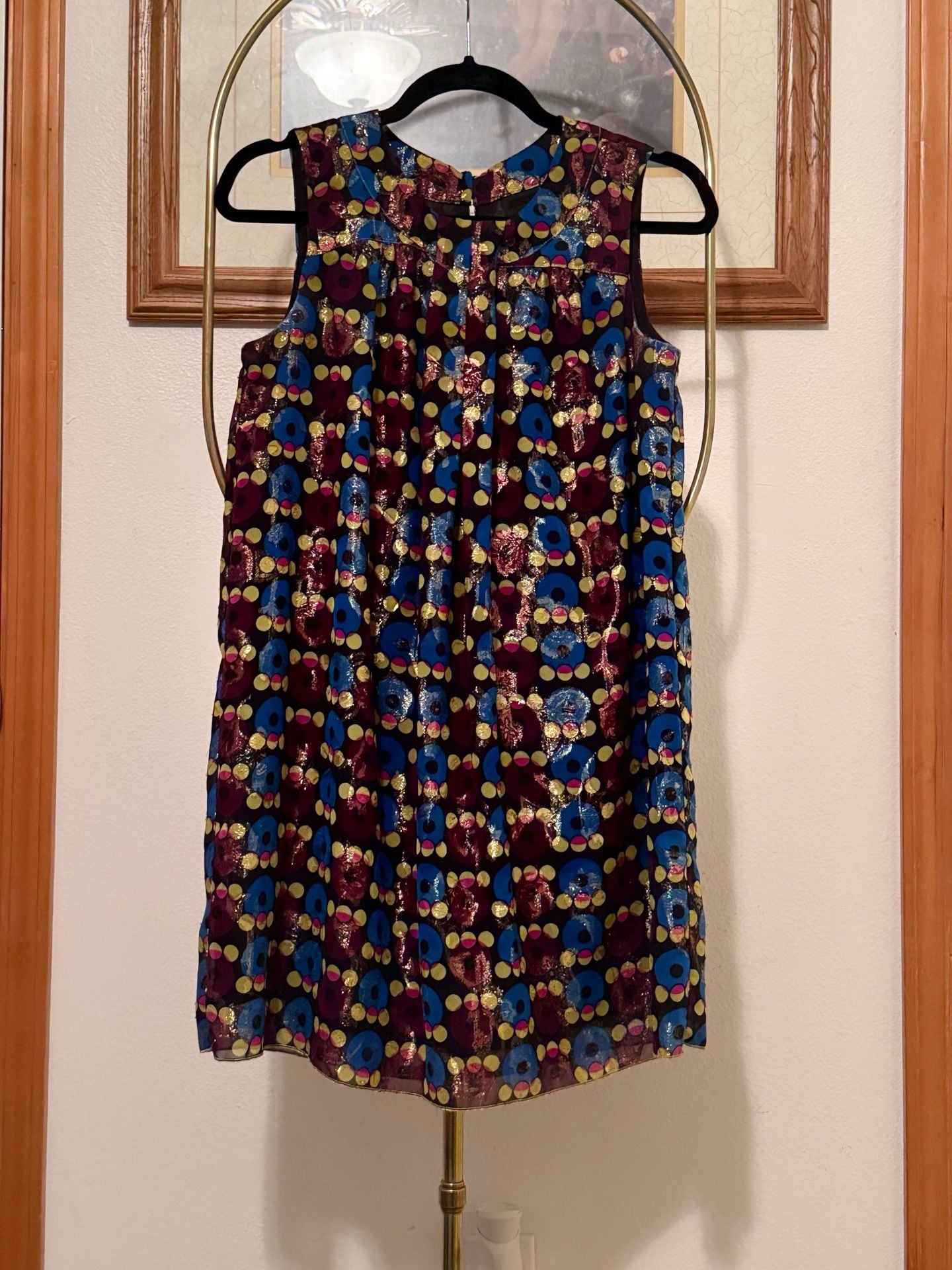 Anna Sui Metallic Circles Dress Size 7 3