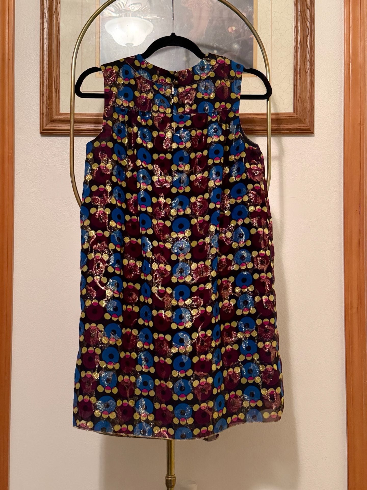Anna Sui Metallic Circles Dress Size 7 4