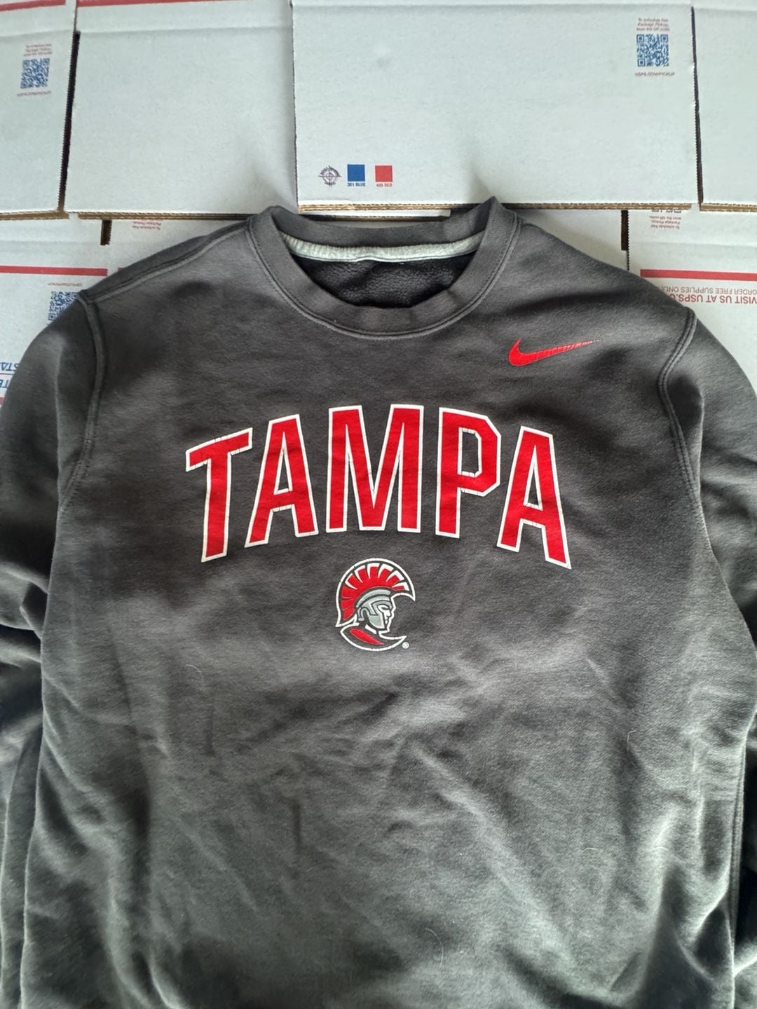 Nike Tampa Crewneck Sweatshirt Grey Red University of Tampa 3