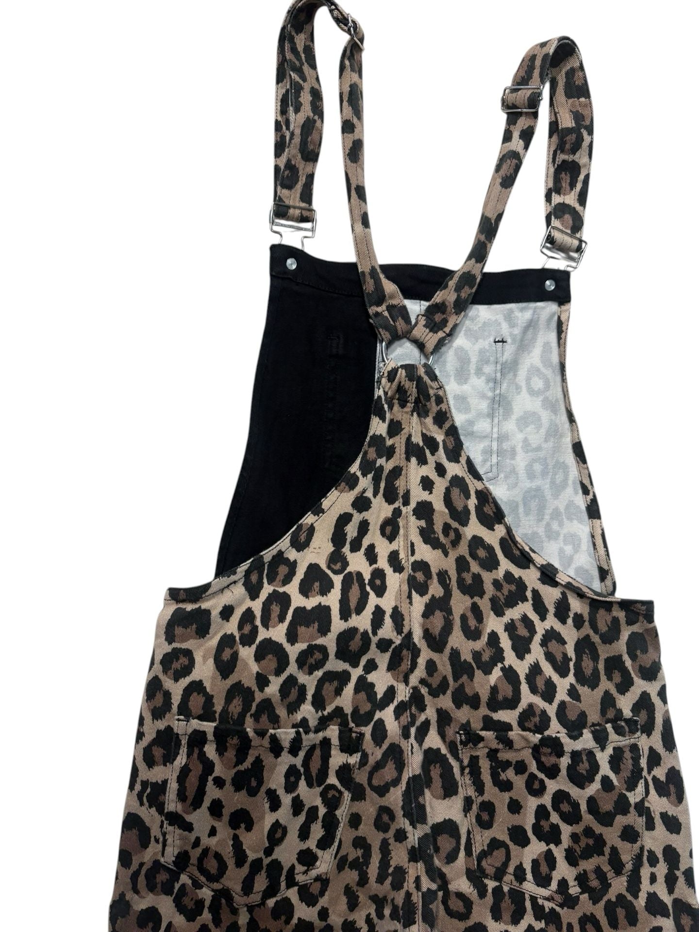 Current Mood Overalls Size S Black Leopard Print Dungarees 5