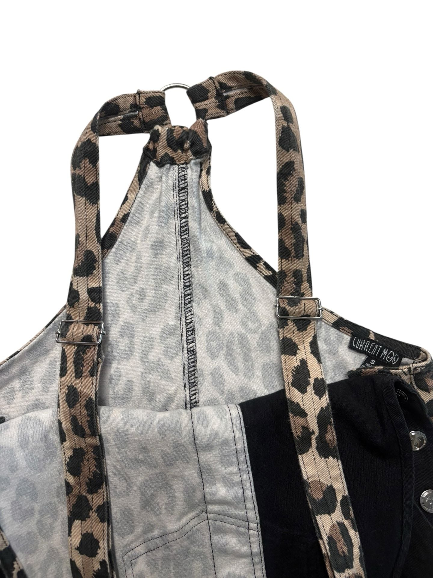 Current Mood Overalls Size S Black Leopard Print Dungarees 8