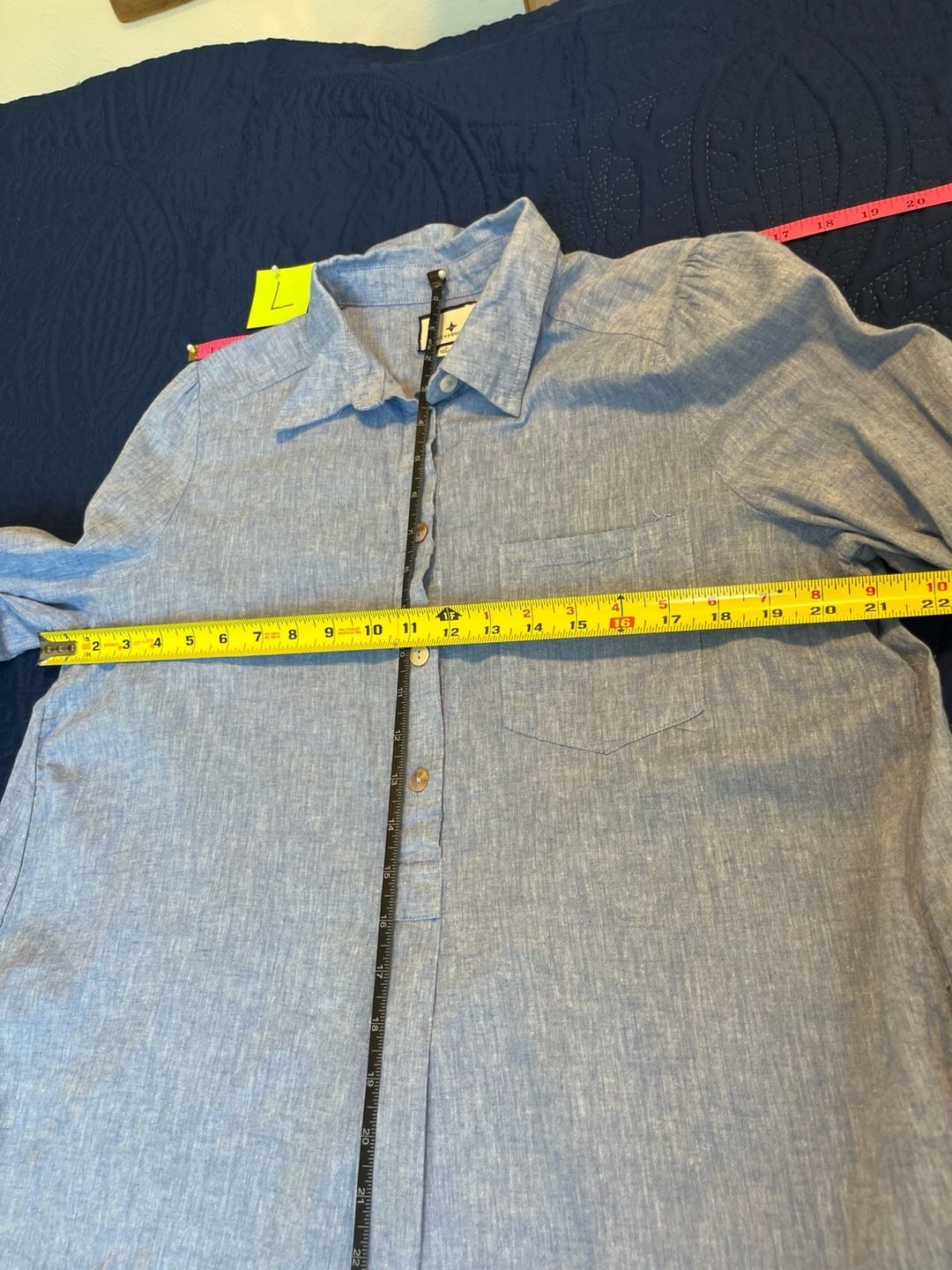 Tuckernuck Dress Blue Cotton Long Sleeve Ruffle Hem Shirt Dress 5