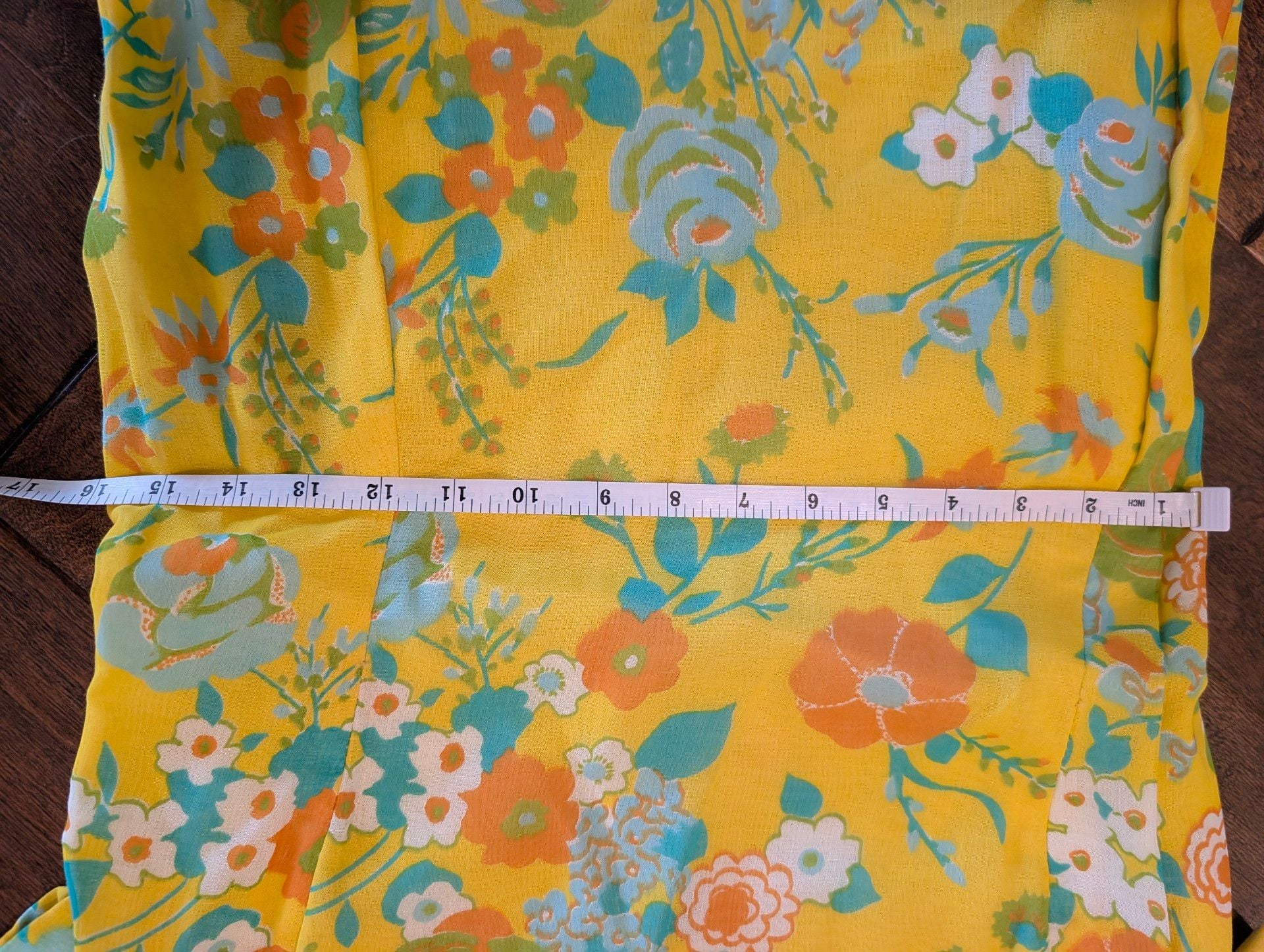 Vintage 1970s Floral Dress Pockets Retro Mod Scovill Zipper Size 10 Large 5