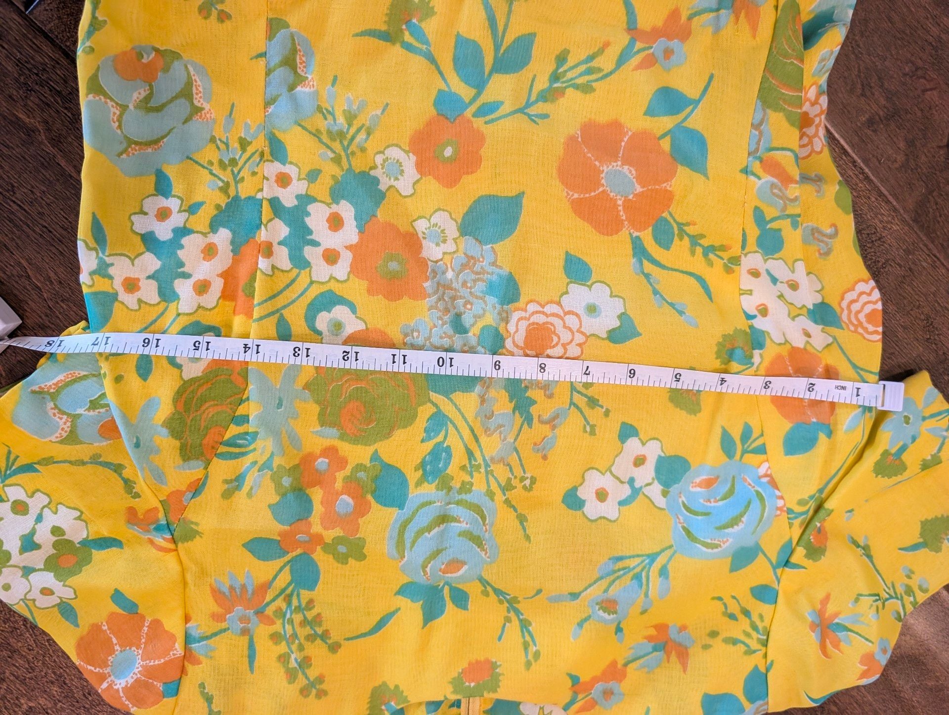 Vintage 1970s Floral Dress Pockets Retro Mod Scovill Zipper Size 10 Large 6