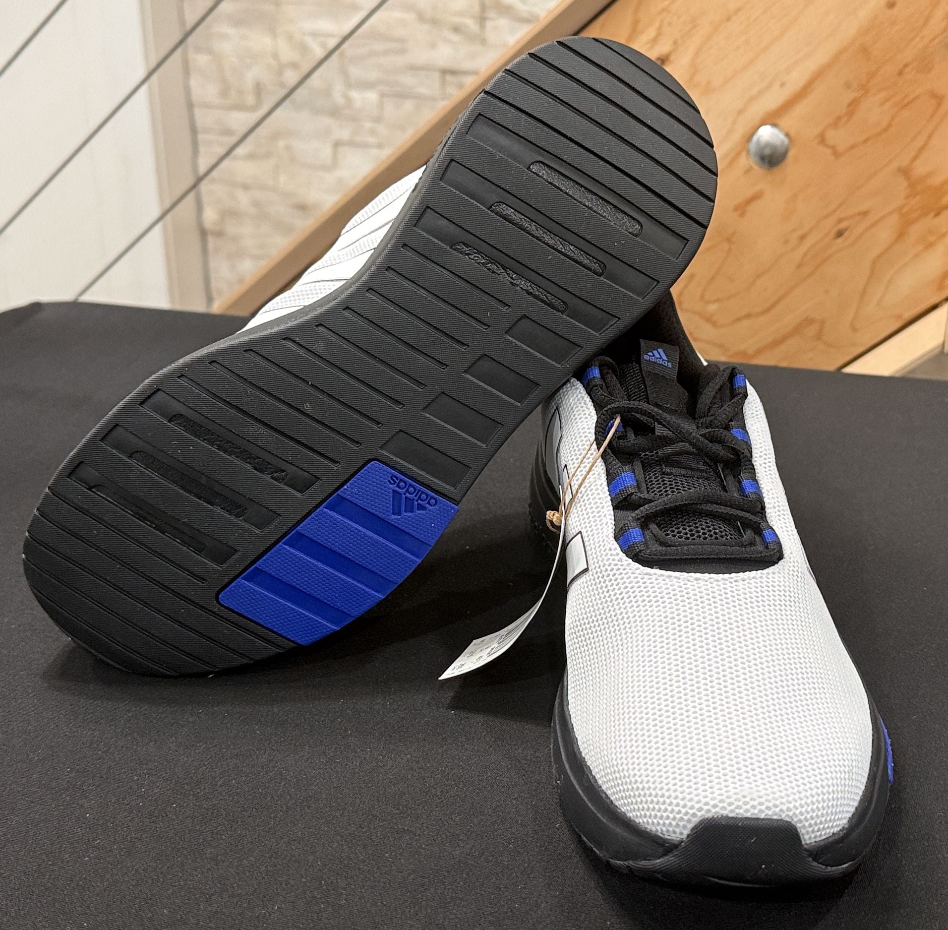 Adidas Racer TR23 Size 9.5 White Black Blue Sneakers JP5303 3
