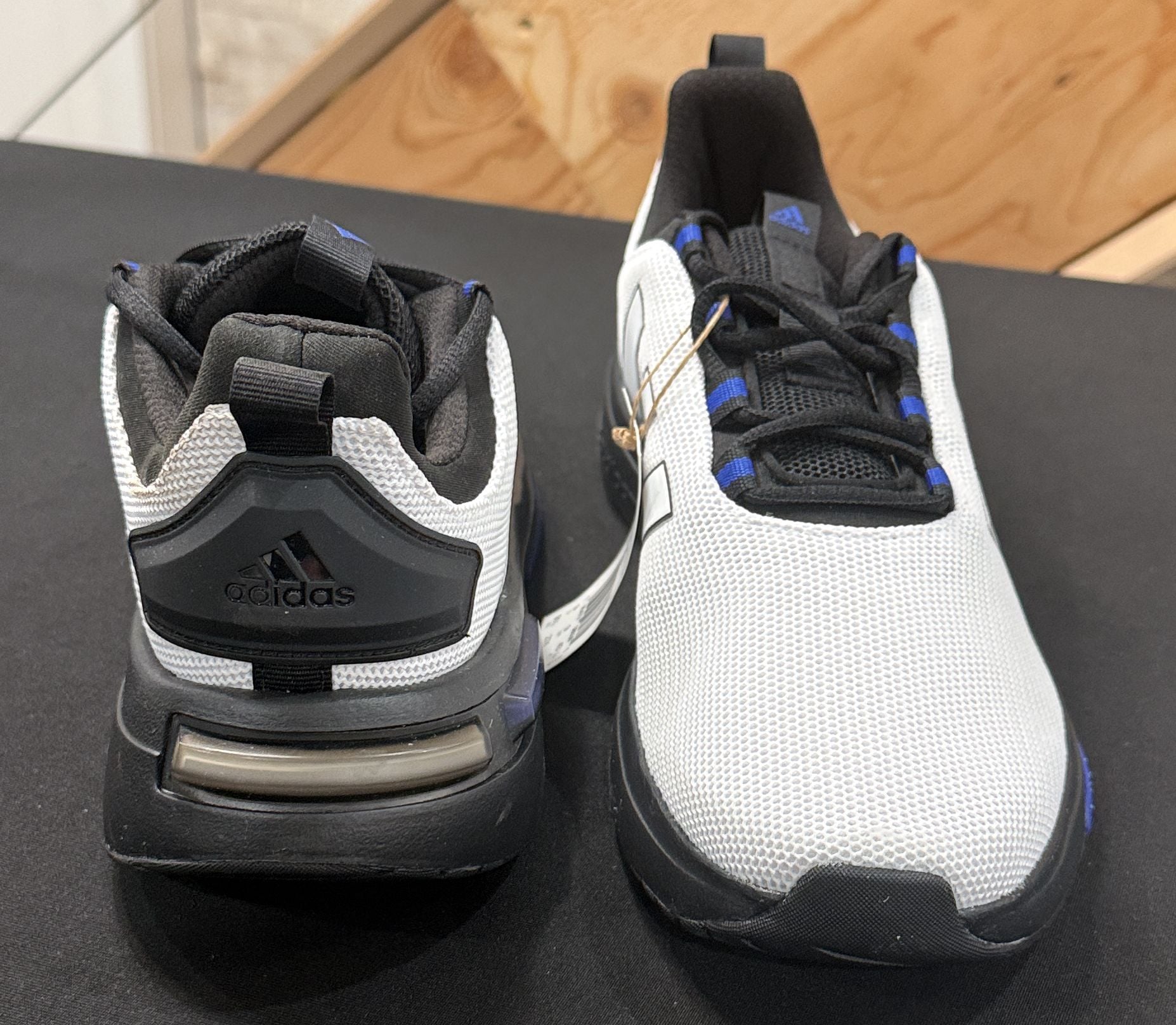 Adidas Racer TR23 Size 9.5 White Black Blue Sneakers JP5303 4
