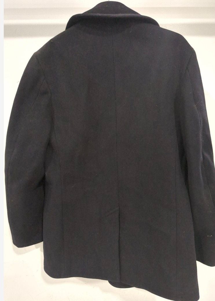 US Navy Pea Coat Size 36 Black Wool 100% Wool 3