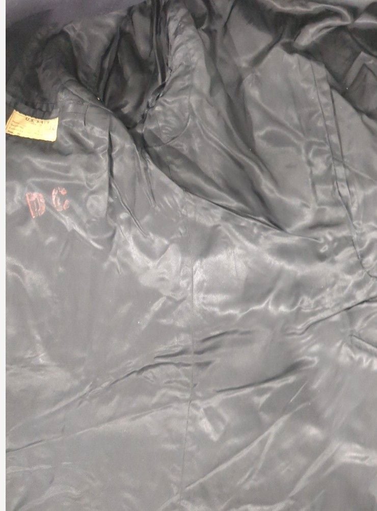 US Navy Pea Coat Size 36 Black Wool 100% Wool 5