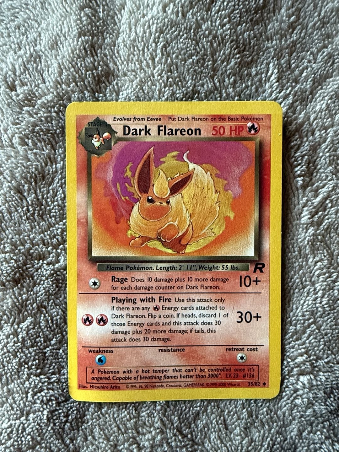 Pokemon Dark Flareon 35/82 Team Rocket 1st Edition Holo 1