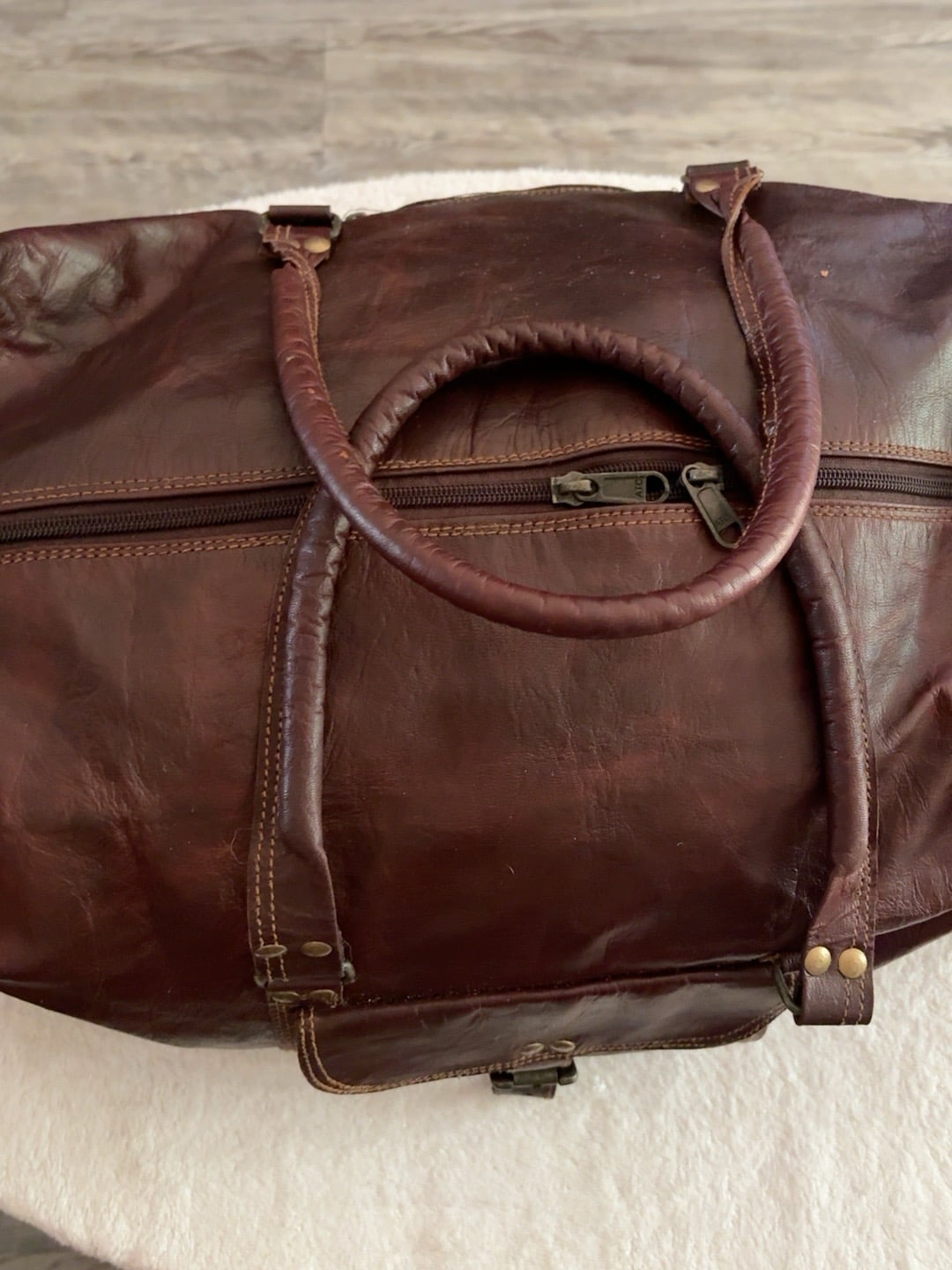 D'Leather Brown Leather Duffel Bag Weekender Travel Overnight Vintage Style
Genuine Leather, Os 2