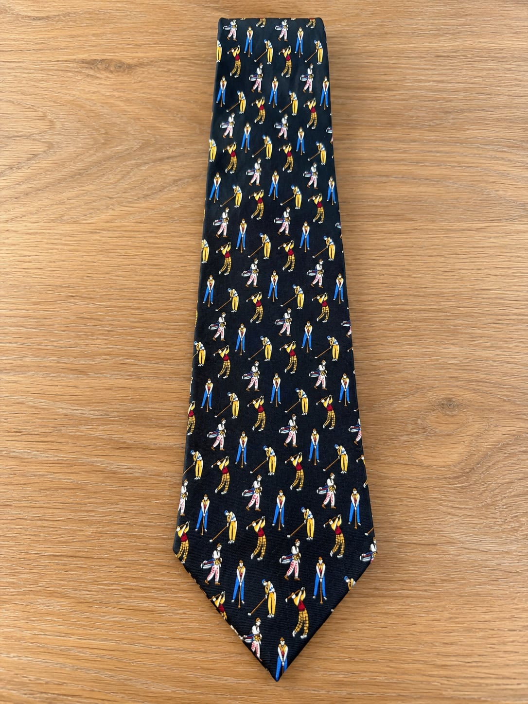 Vintage Umberto Bossi Golf Tie All Silk Italian Novelty Necktie 1