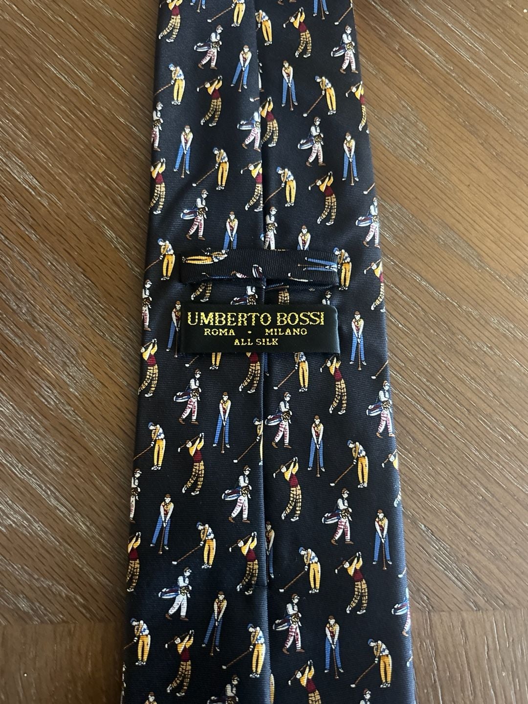 Vintage Umberto Bossi Golf Tie All Silk Italian Novelty Necktie 4