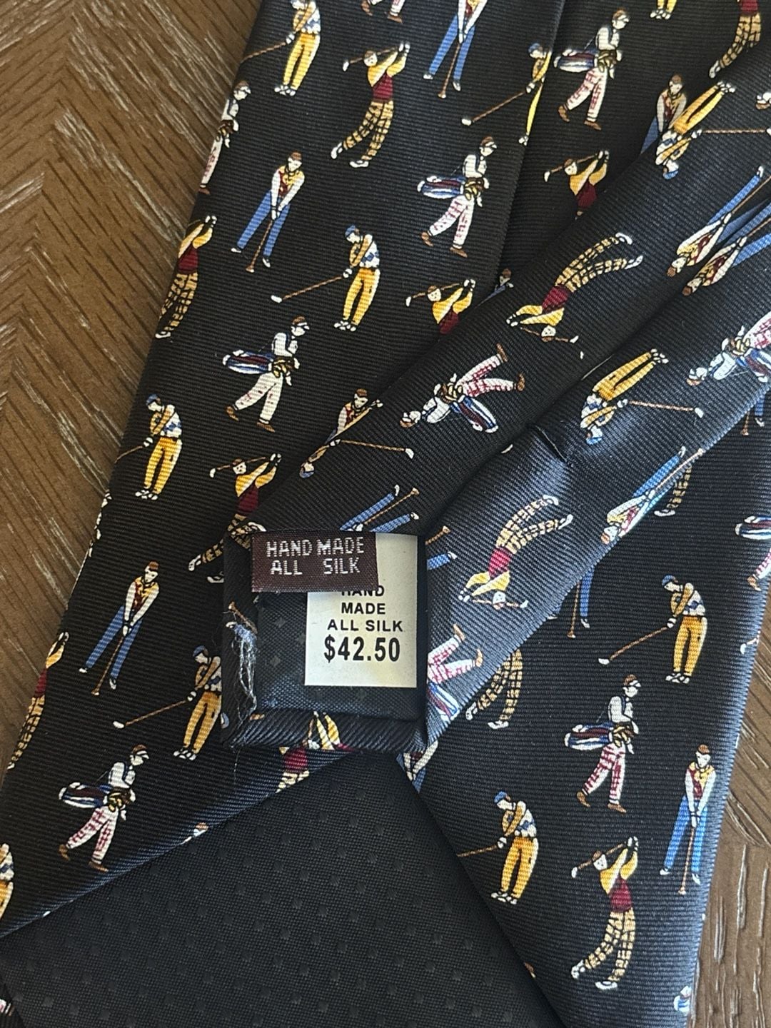 Vintage Umberto Bossi Golf Tie All Silk Italian Novelty Necktie 5