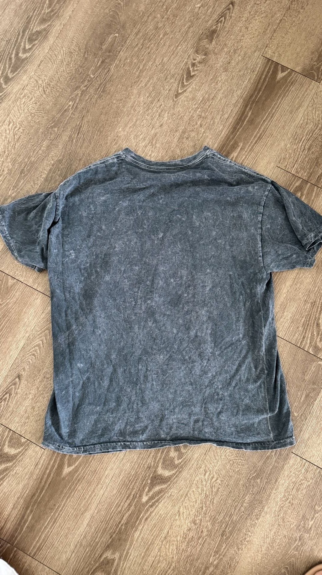 Nirvana Watercolor Smiley Face Acid Wash T-Shirt Size Large Grey 3