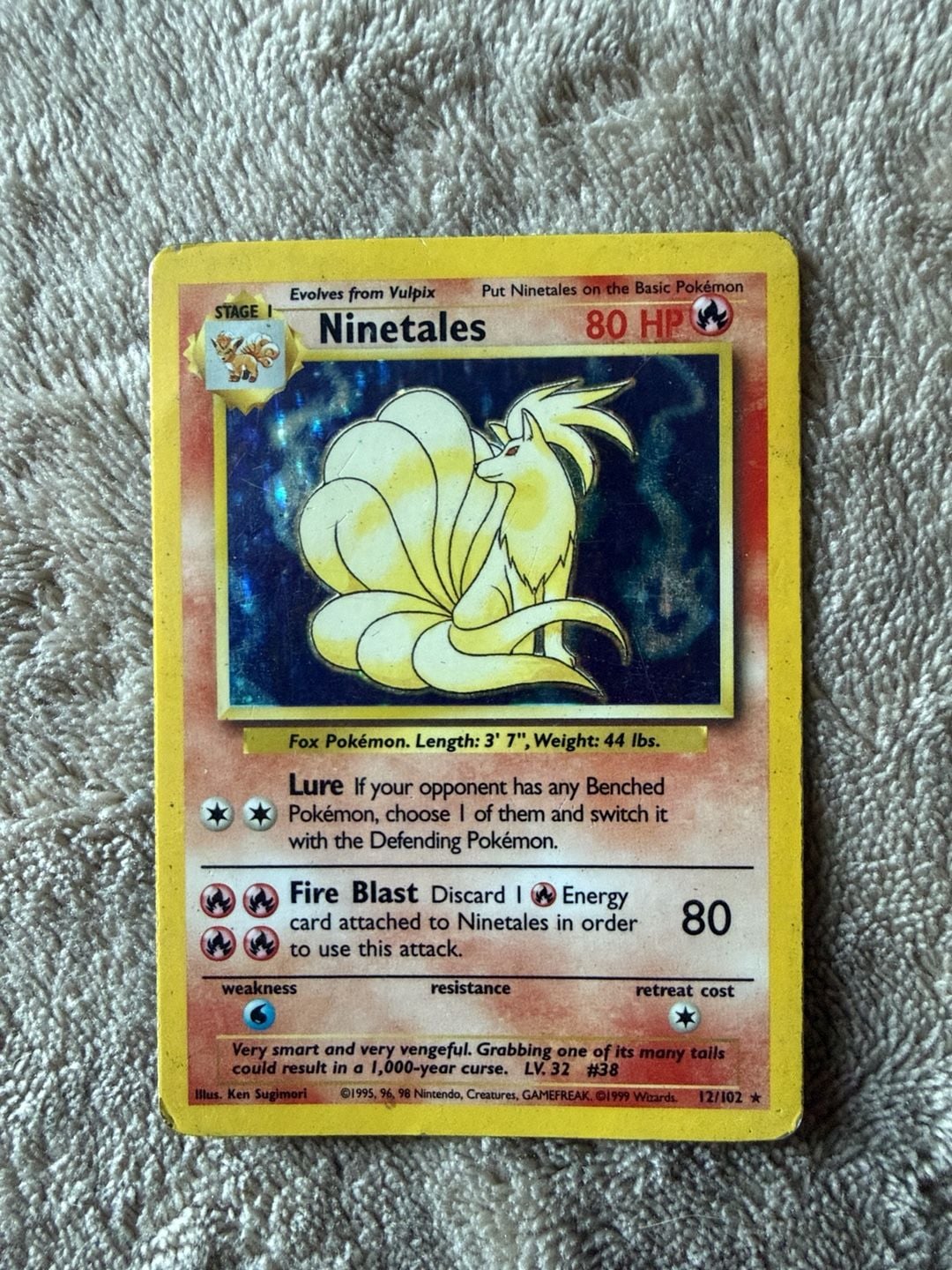 Pokemon Ninetales 12/102 Holo Base Set 1999 Wizards 1