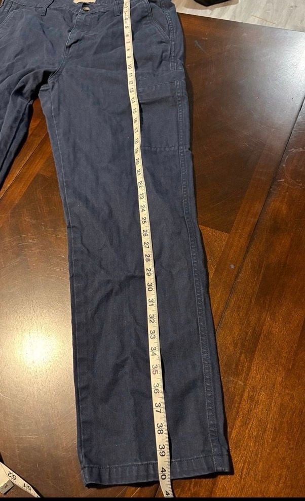 Everlane Men’s 38 Navy Blue Organic Cotton Cargo Pants Utility Straight Leg 4