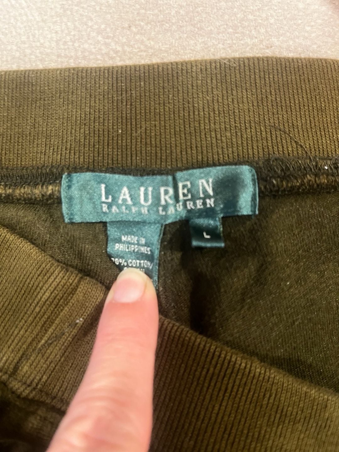 Lauren Ralph Lauren Velour Tracksuit Matching Set Olive Green 8